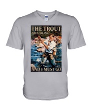 Fishing Man V-Neck T-Shirt tile