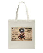 Black Man You Say God Says Tote Bag tile