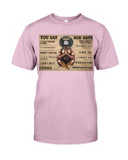 Black Man You Say God Says Classic T-Shirt tile