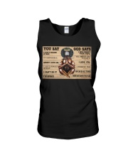 Black Man You Say God Says Unisex Tank tile