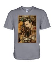 Tough Enough To Be A Tattoo Artist V-Neck T-Shirt tile