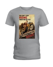 Vintage Motorcycle Don't Stop Riding Ladies T-Shirt tile