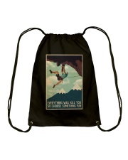 Rock Climbing So Choose Somthing Fun Drawstring Bag tile