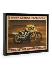 Vintage Flat Track Under Control Floating Framed Canvas Prints Black tile
