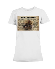 Horse Couple To My Husband Premium Fit Ladies Tee tile