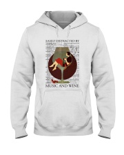 Music And Wine Woman Hooded Sweatshirt tile