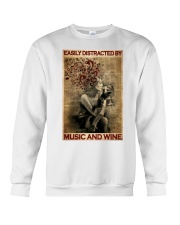 Distracted By Music And Wine Crewneck Sweatshirt tile