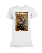 Distracted By Music And Wine Premium Fit Ladies Tee tile