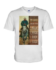 Cowboy I Ride V-Neck T-Shirt tile
