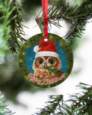Owl Merry Christmas Circle ornament - single (porcelain) aos-circle-ornament-single-porcelain-lifestyles-07