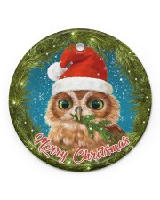 Owl Merry Christmas Circle ornament - single (porcelain) front