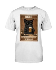Grumpy Black Cat Beer Because Murder Is Wrong Premium Fit Mens Tee tile