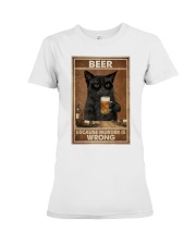 Grumpy Black Cat Beer Because Murder Is Wrong Premium Fit Ladies Tee tile