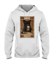Grumpy Black Cat Beer Because Murder Is Wrong Hooded Sweatshirt tile
