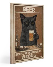 Grumpy Black Cat Beer Because Murder Is Wrong Gallery Wrapped Canvas Prints tile