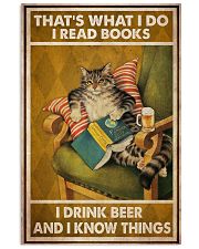 Cat Read Books Drink Beer 24x36 Poster front