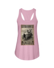 Little Boy Loves Cars And Dogs Ladies Flowy Tank tile