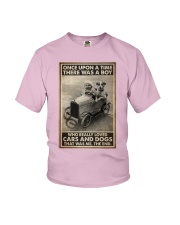 Little Boy Loves Cars And Dogs Youth T-Shirt tile