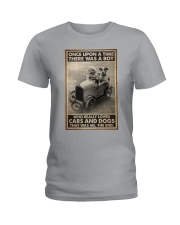 Little Boy Loves Cars And Dogs Ladies T-Shirt tile