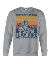 Plumber I Lay Pipe And I Know Things Crewneck Sweatshirt tile