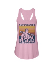 Plumber I Lay Pipe And I Know Things Ladies Flowy Tank tile