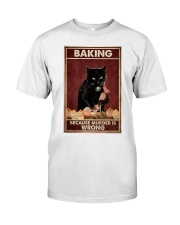 Black Cat Baking Murder Is Wrong Classic T-Shirt tile
