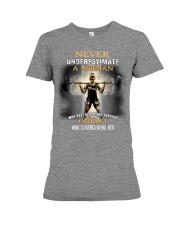 Never Underestimate Gym Girl Premium Fit Ladies Tee tile