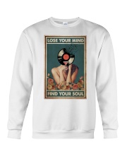 A Girl With Vinyl And Wine Crewneck Sweatshirt tile