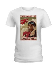 Dog Fly And Know Things Ladies T-Shirt tile