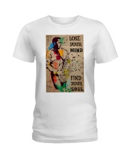 Saxophone Man Lose Your Mind Find Your Soul Ladies T-Shirt tile