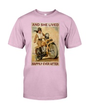 Girls With Motorcycle Lived Happily Classic T-Shirt tile