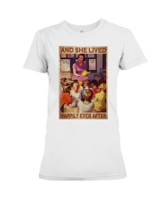 Teacher Lived Happily Premium Fit Ladies Tee tile
