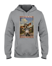 Basset Hound Motorcycle Hooded Sweatshirt tile