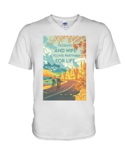 Couple Cycling Lived Happily 2 V-Neck T-Shirt tile