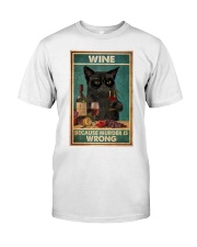 Grumpy Black Cat Wine Because Murder Is Wrong Classic T-Shirt tile
