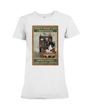 Tuxedo Cat Read Books And Drink Whiskey Premium Fit Ladies Tee tile