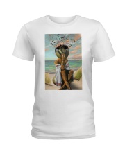 Girl Vinyl Head Beach I Am Ladies T-Shirt tile