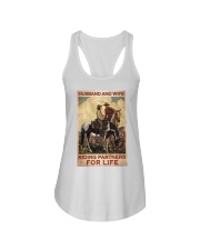 Husband And Wife Horse Riding Partners Ladies Flowy Tank tile
