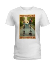 Husband And Wife Cycling Ladies T-Shirt tile