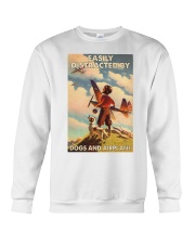 Easily Distracted By Dogs And Airplane Crewneck Sweatshirt tile
