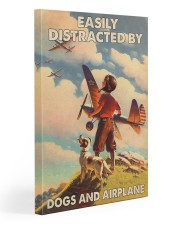Easily Distracted By Dogs And Airplane Gallery Wrapped Canvas Prints tile