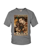 Tattoo - Never Underestimate An Old Man Youth T-Shirt tile