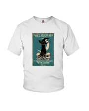 Salem Cat Haft Moon Youth T-Shirt tile