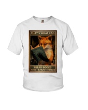 Fox Read Books And Know Things Youth T-Shirt tile