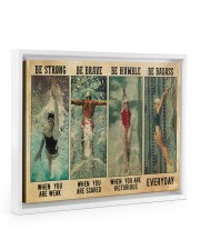 Swimming inspirational quotes poster - Dprintes Floating Framed Canvas Prints White tile
