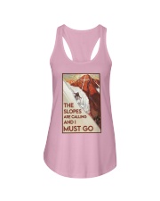 Skiing The Slopes Are Calling Ladies Flowy Tank tile