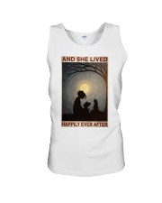 Girl Reading With Cat Lived Happily Unisex Tank tile