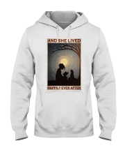 Girl Reading With Cat Lived Happily Hooded Sweatshirt tile
