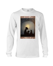 Girl Reading With Cat Lived Happily Long Sleeve Tee tile