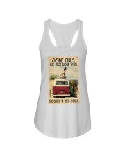 Camper Van Surfing Girl Ladies Flowy Tank tile